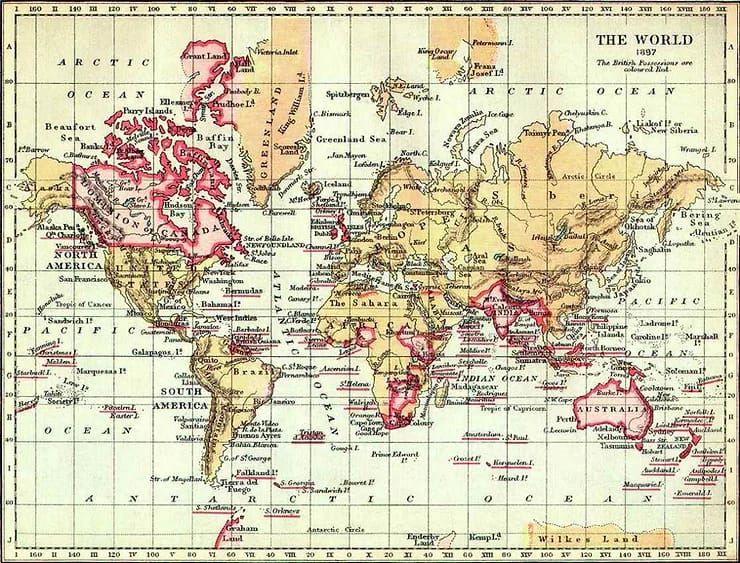 A map of the Biritsh Empire in 1897