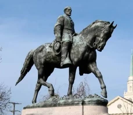 The Robert Edward Lee Sculpture of the general on a horse in Charlottesville has sparked protests and counter-protests.