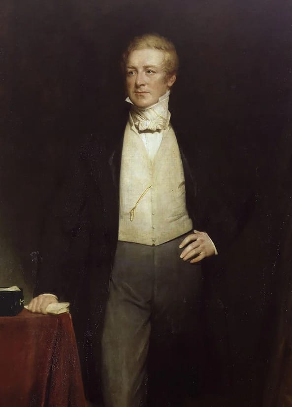 Painting of a man in waistcoat. 